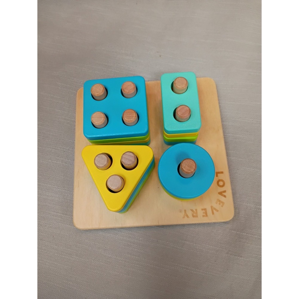 Lovevery Sort And Stack Wooden Peg Montessori Toy Enthusiast Play Kit